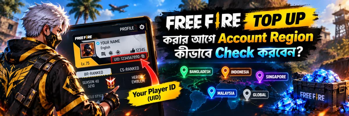 Free Fire Top Up-এর আগে Account Region Check করুন